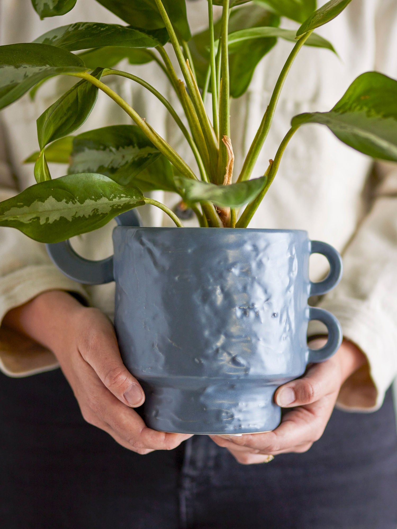 Bloomingville Alfine Flowerpot, Blue, Stoneware