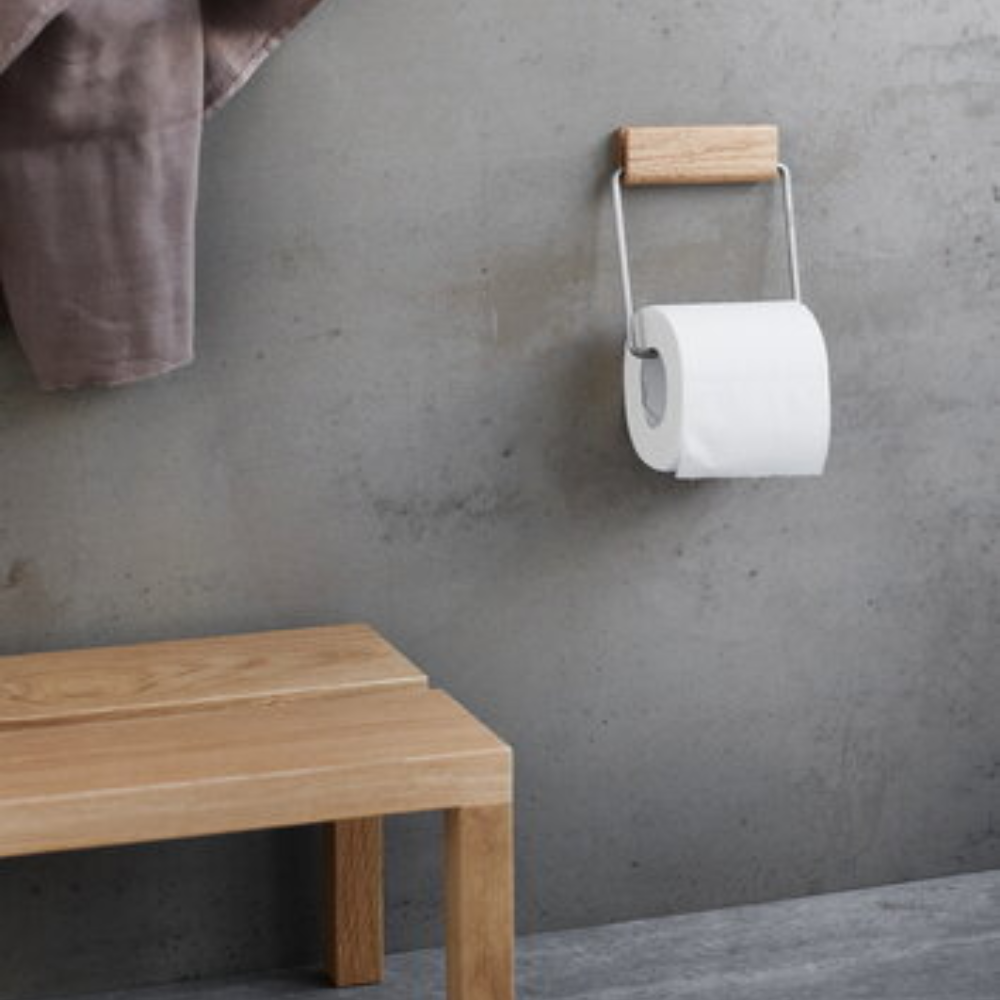 Moebe Toilet Paper Holder, Oak/Steel