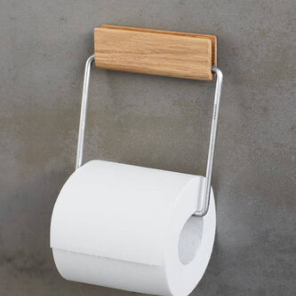 Moebe Toilet Paper Holder, Oak/Steel