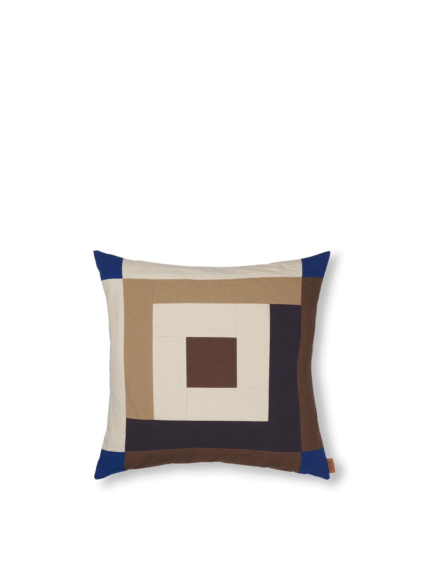 Ferm Living Border Patchwork Cushion Cover Carob Brown/Brigh