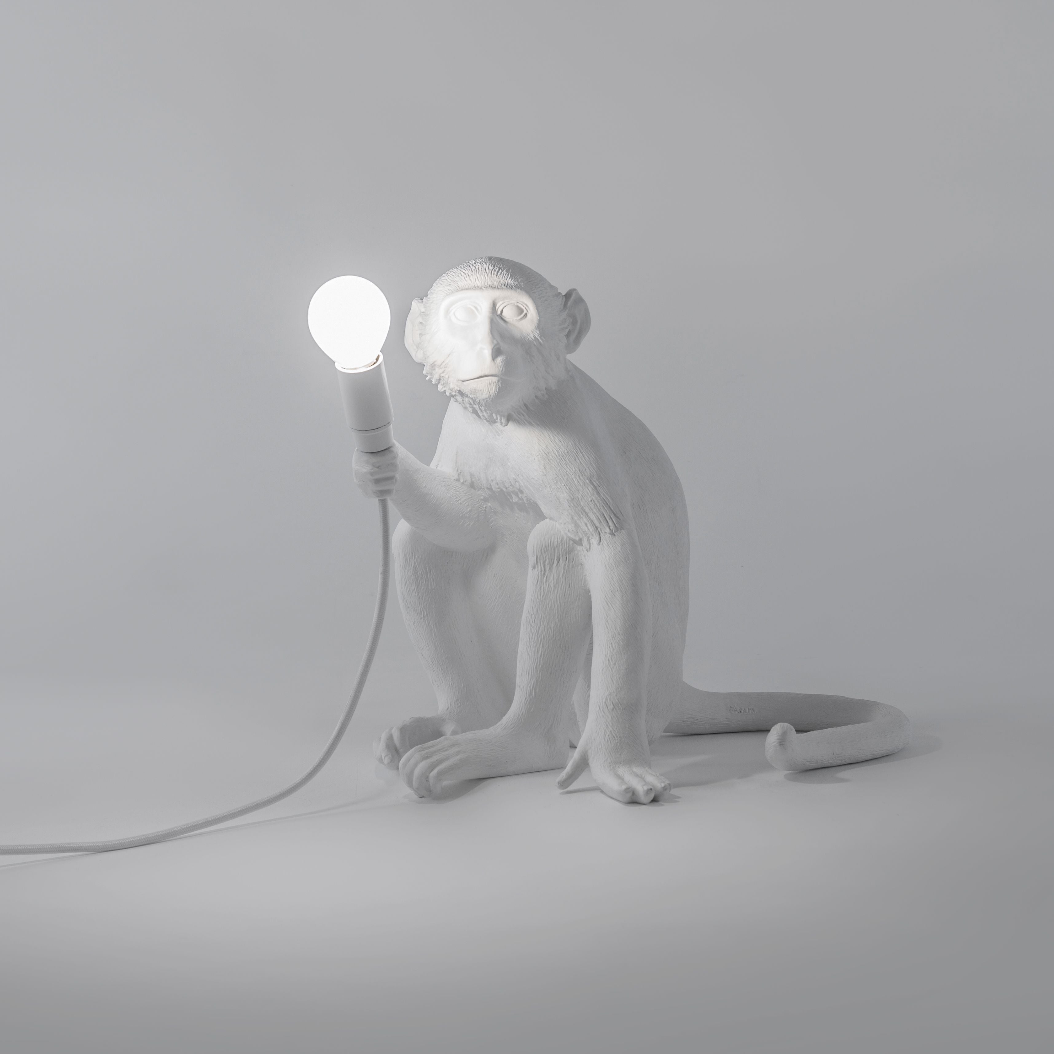 Seletti Monkey indoor lamp wit, zittend