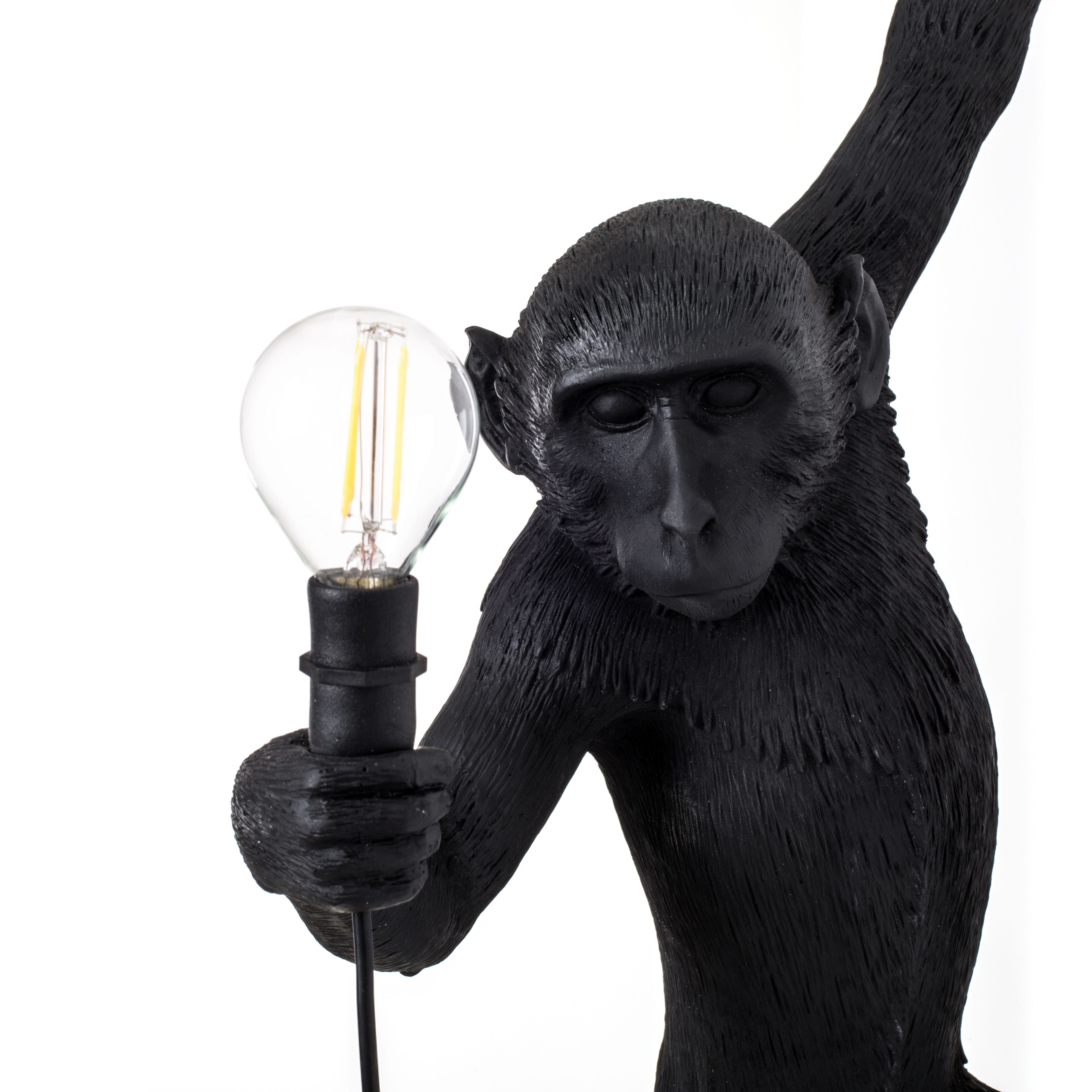 Seletti Monkey Outdoor Lamp Zwart, hangende linkerhand