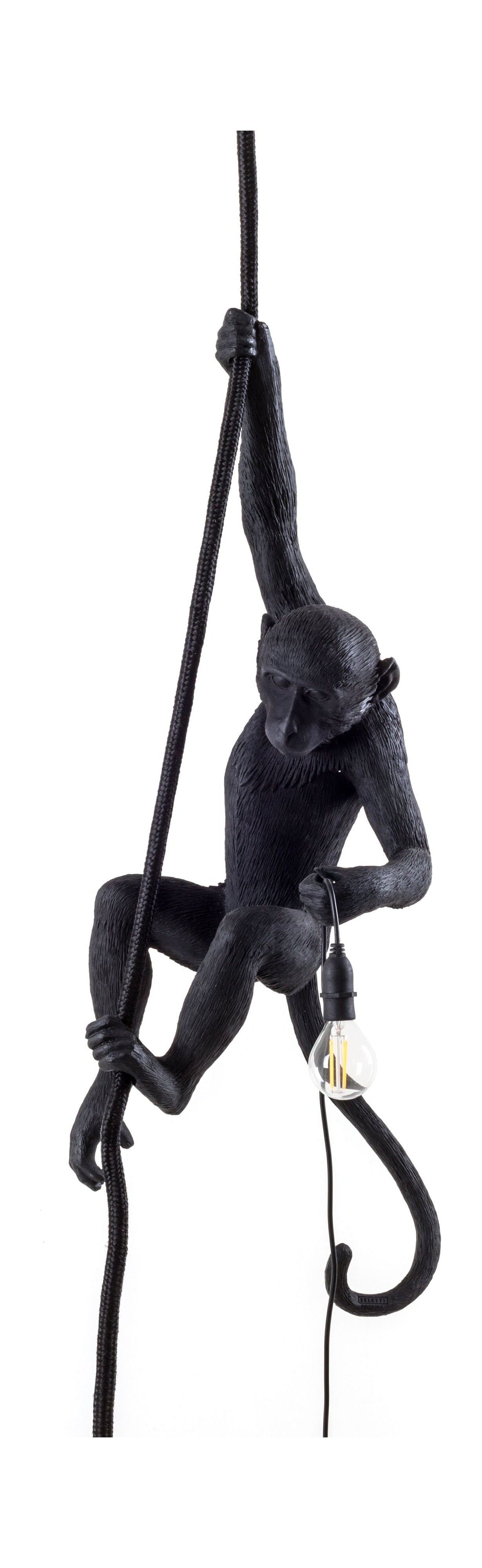 Seletti Monkey Outdoor Lamp zwart, met touw