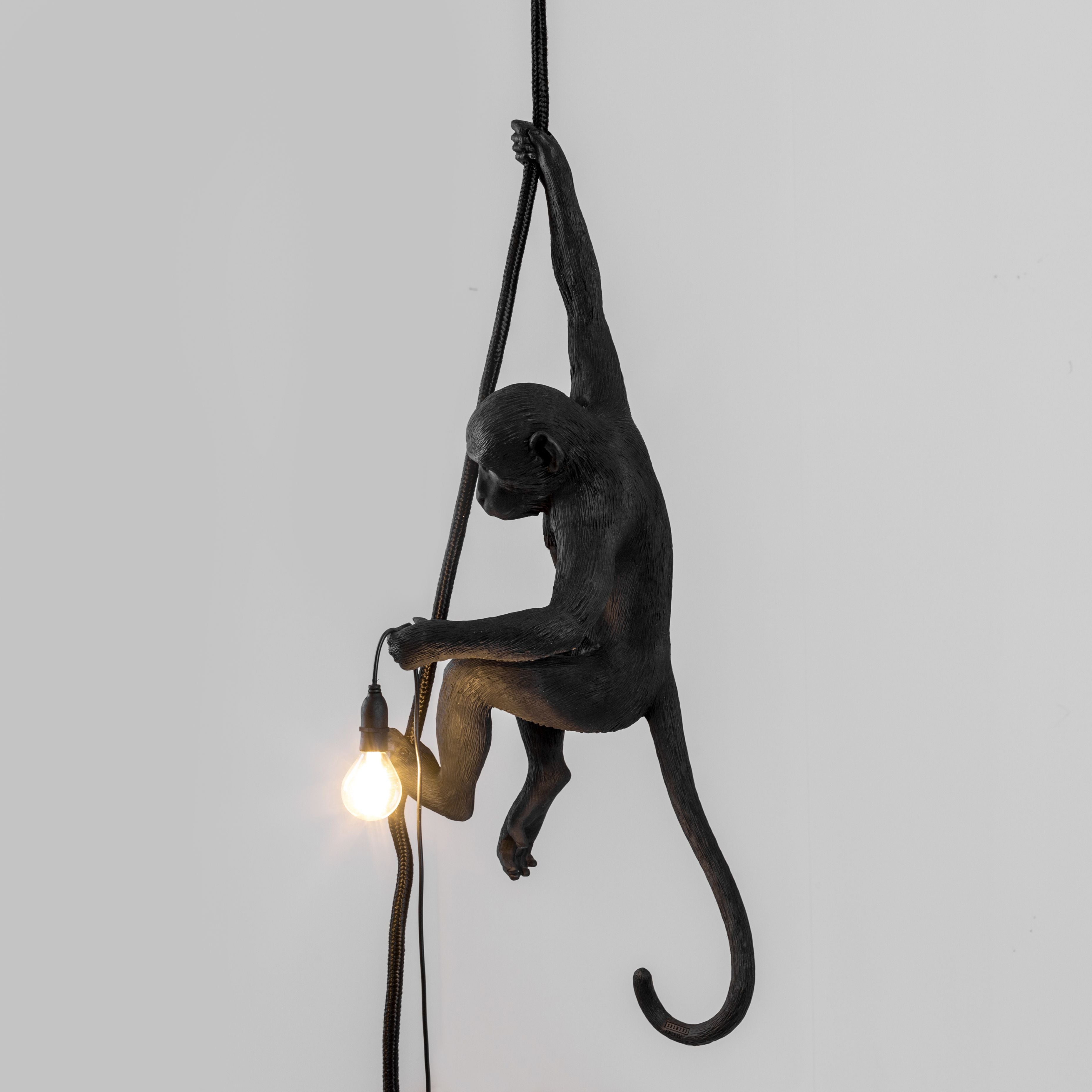 Seletti Monkey Outdoor Lamp zwart, met touw