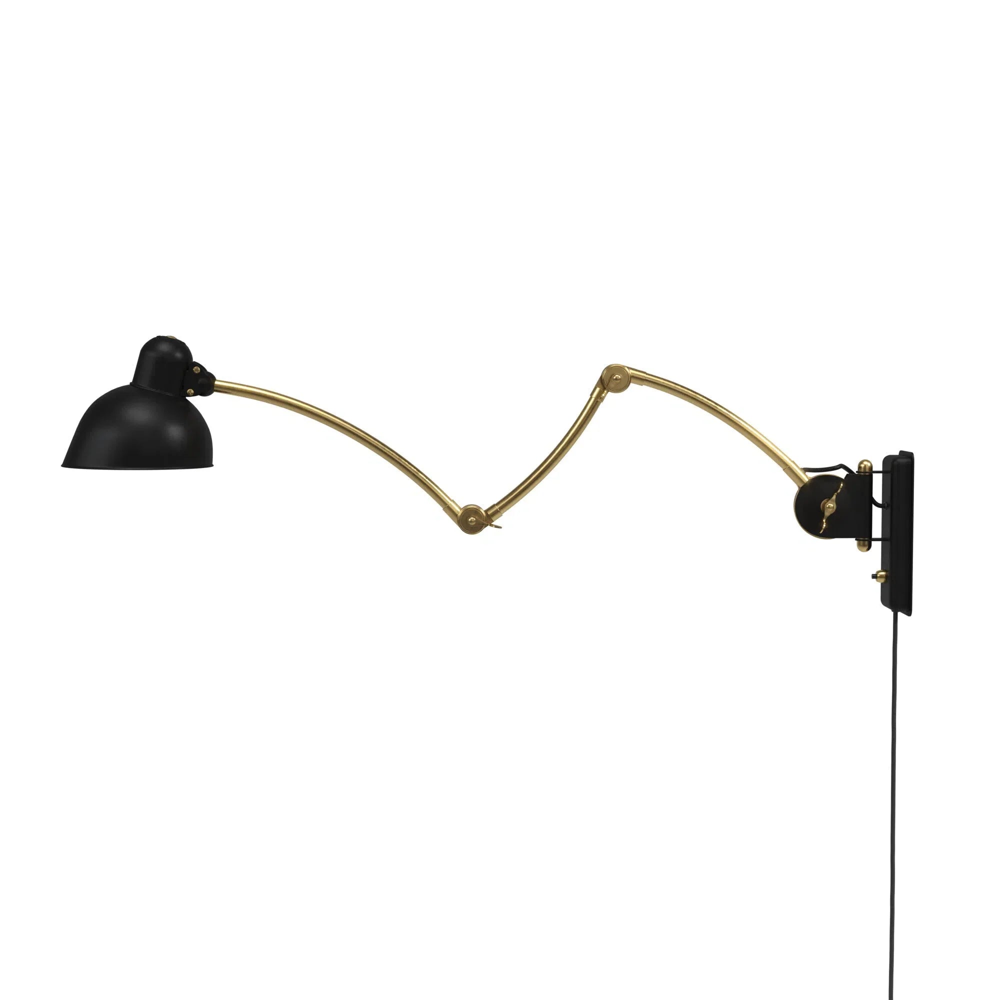 Fritz Hansen Kaiser Idell 6559 W Wall Lamp, Matt Black/Brass