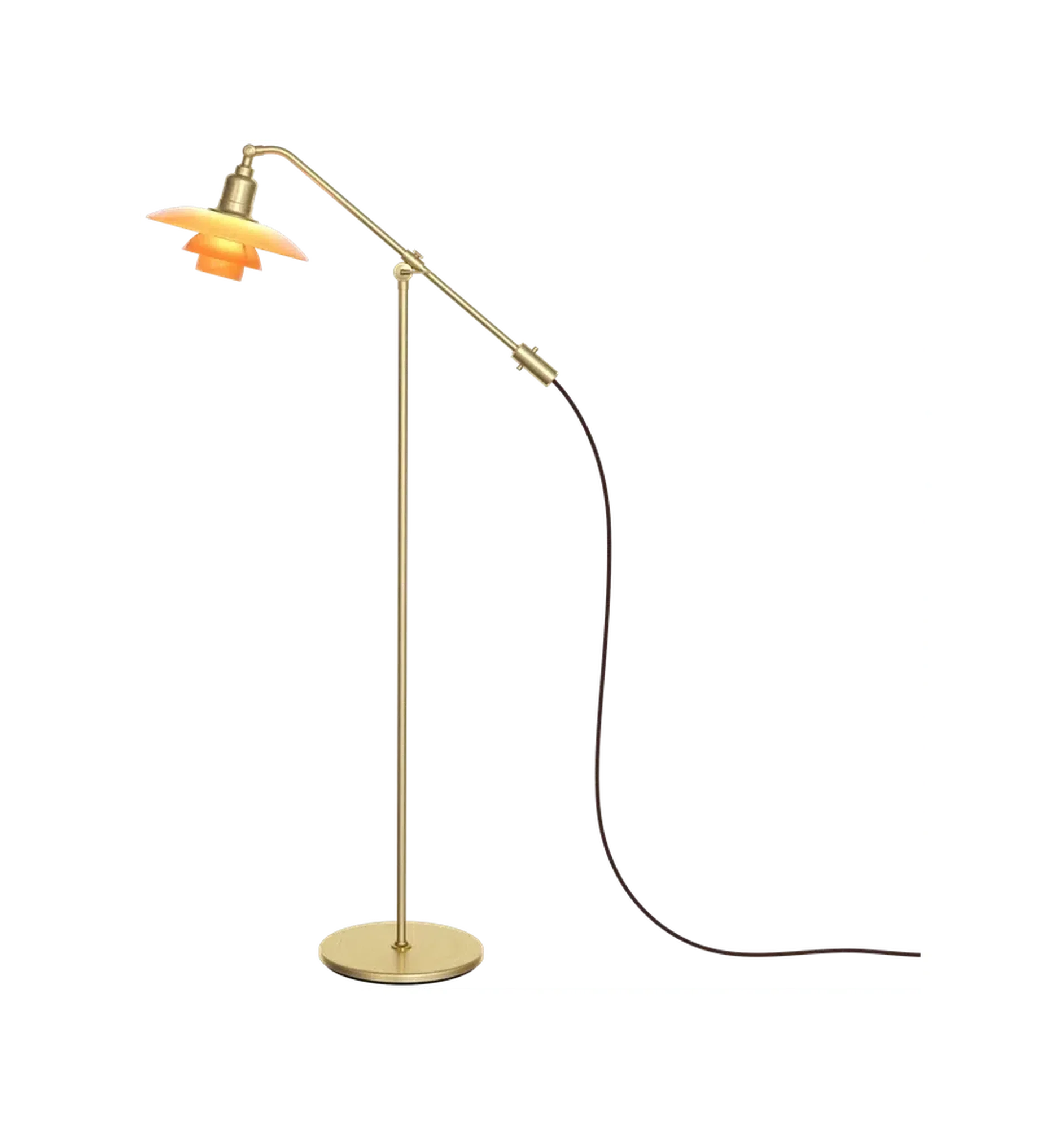 Louis Poulsen Ph 3/2 Amber Coloured Glass Floor Lamp "The Water Pump" Special Edition