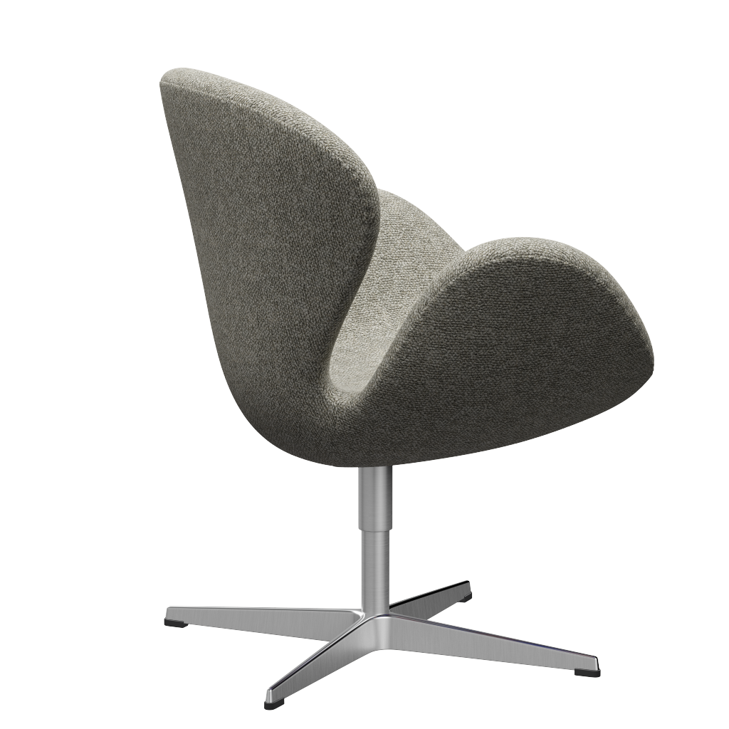 Fritz Hansen 3320 Swan Lounge Chair Special Edition, Aluminium/Moos hellgrau (0005)