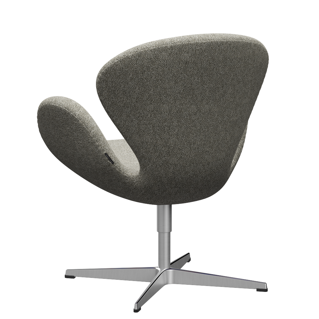 Fritz Hansen 3320 Swan Lounge Chair Special Edition, Aluminium/Moos hellgrau (0005)