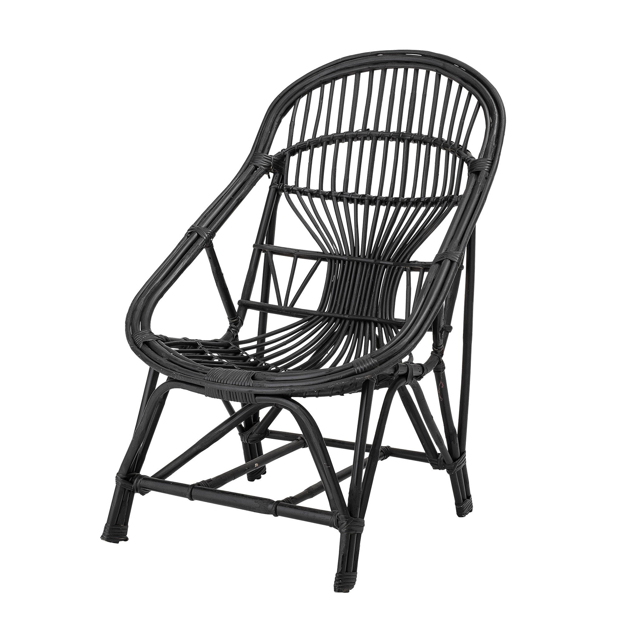 Bloomingville Joline Lounge Chair, Black, Cane