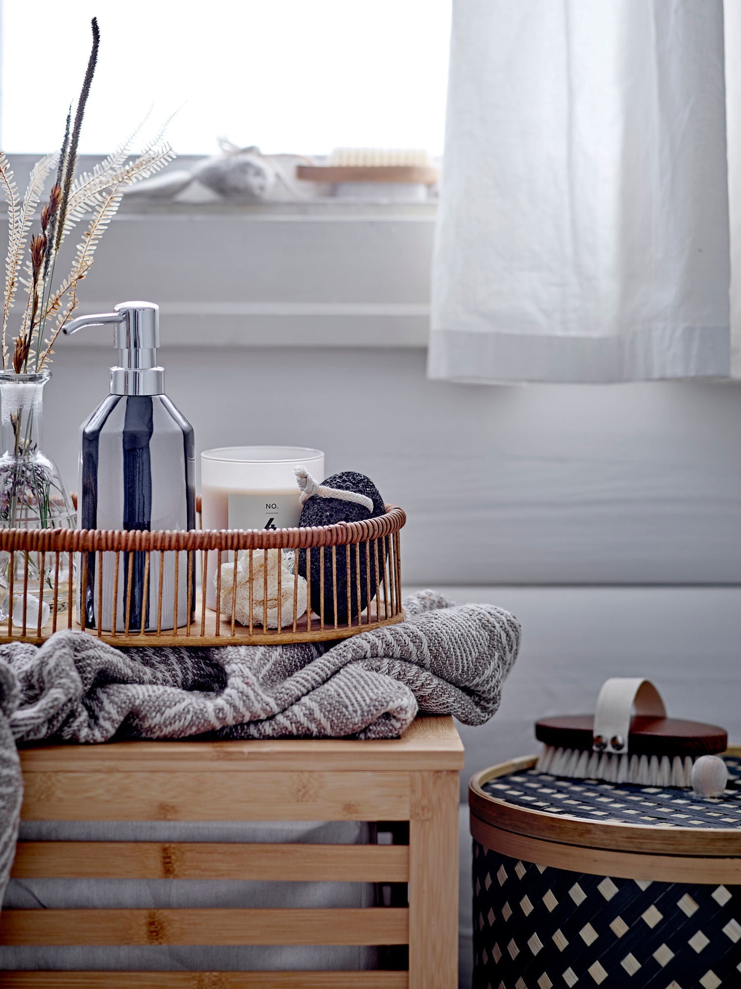 Bloomingville Aden Laundry Basket, Nature, Bamboo