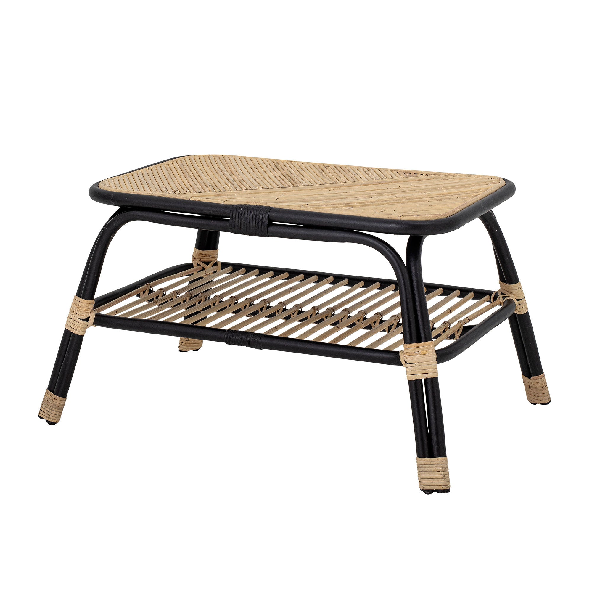 Bloomingville Loue Coffee Table, Black, Rattan