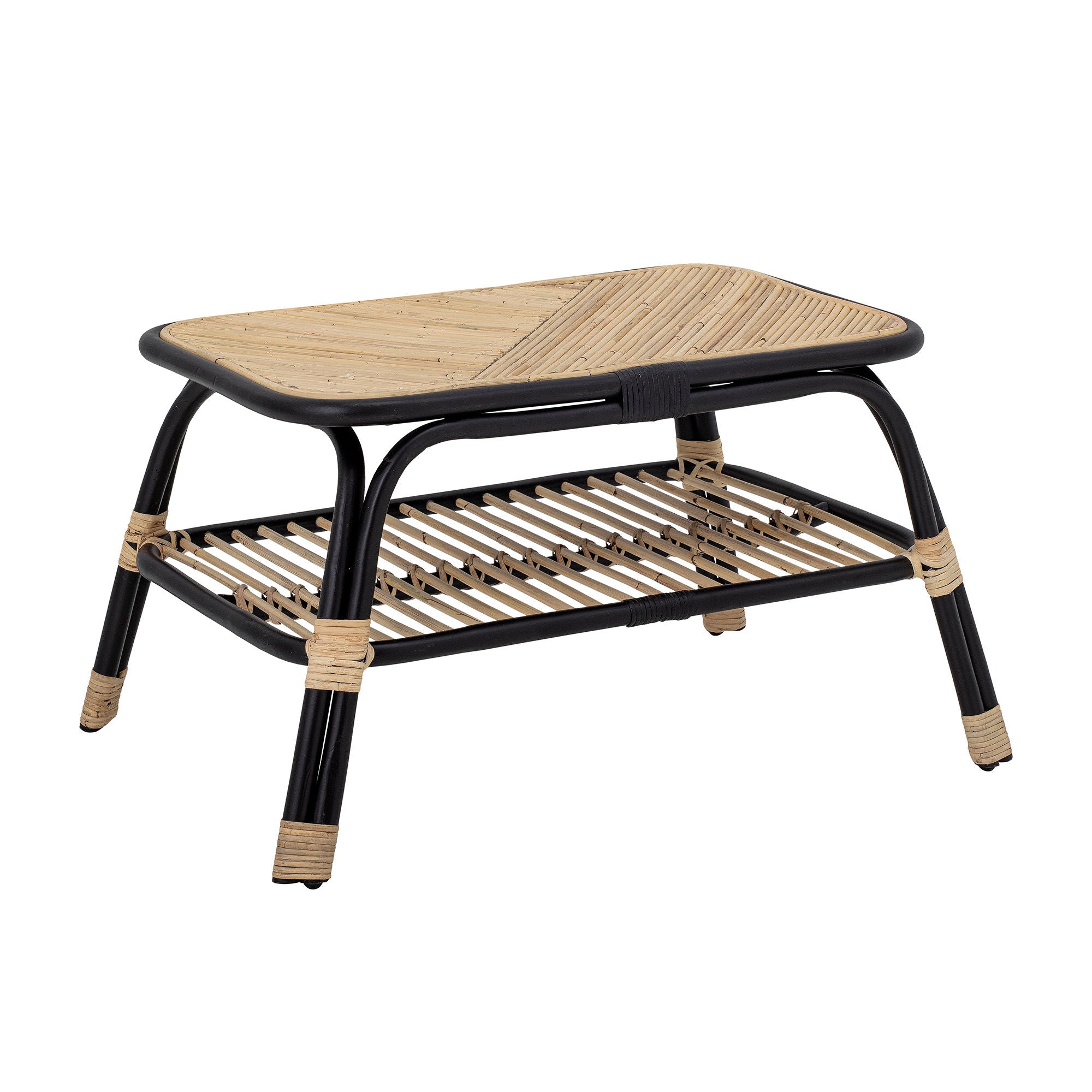 Bloomingville Loue Coffee Table, Black, Rattan