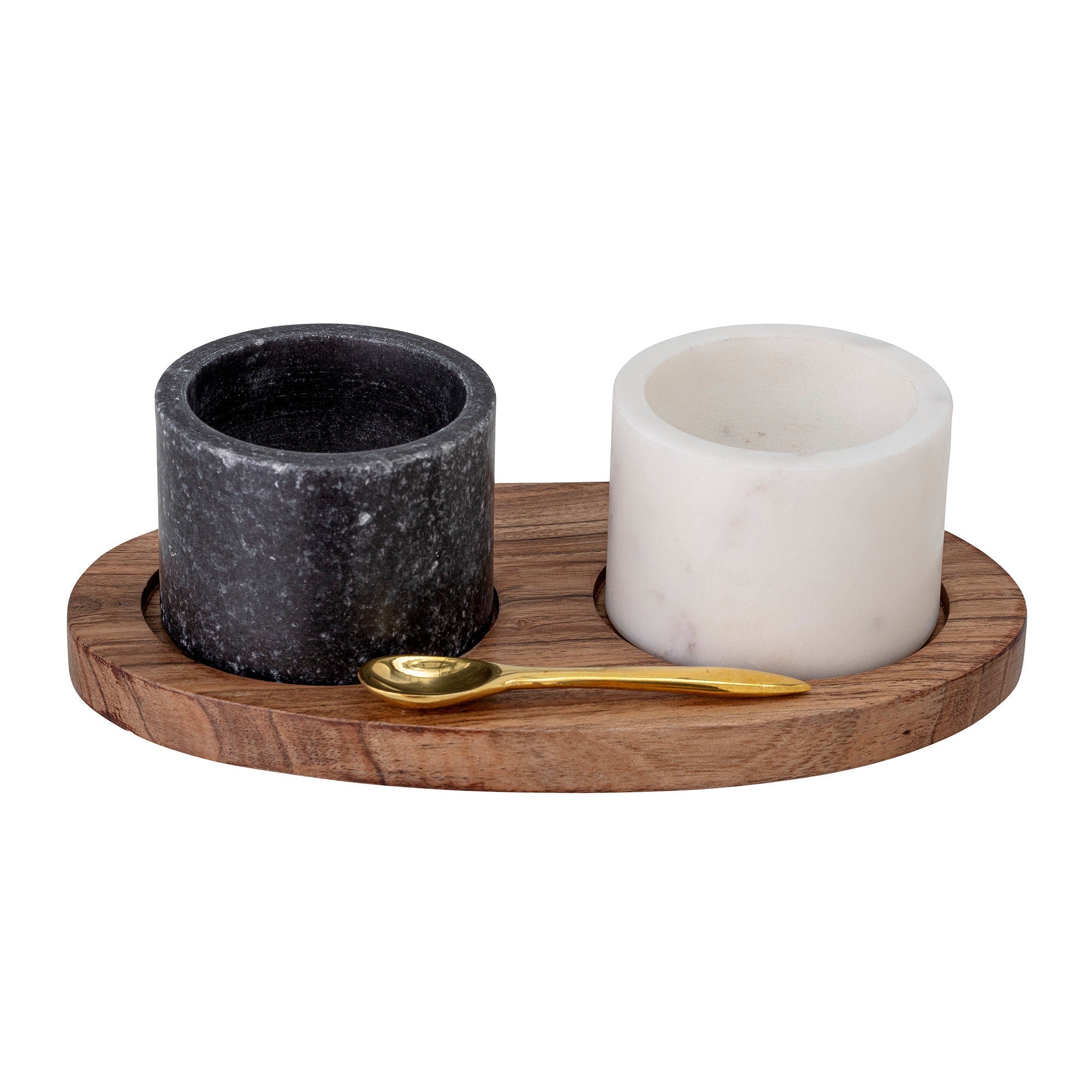 Bloomingville Florio Salt & Pepper Jar, Black, Marble