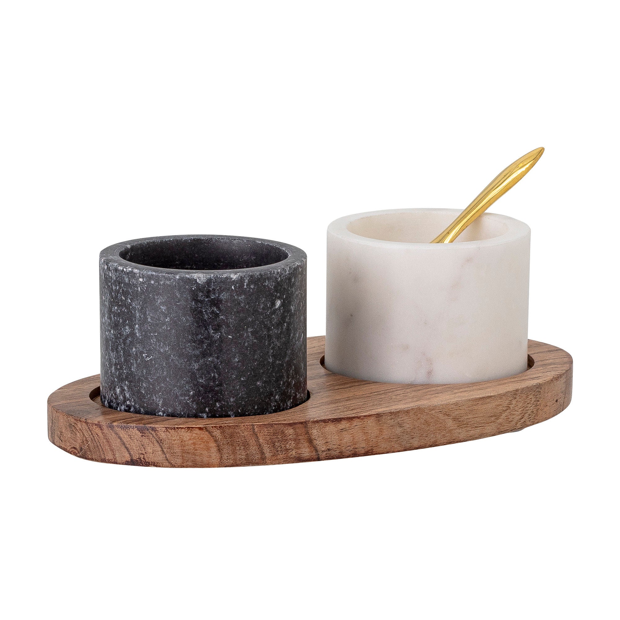 Bloomingville Florio Salt & Pepper Jar, Black, Marble