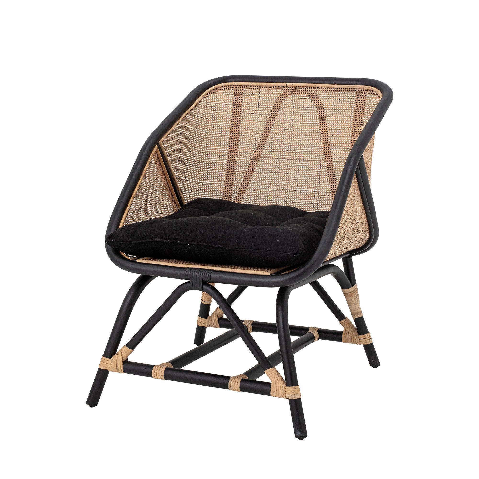 Bloomingville Loue Lounge Chair, Black, Rattan