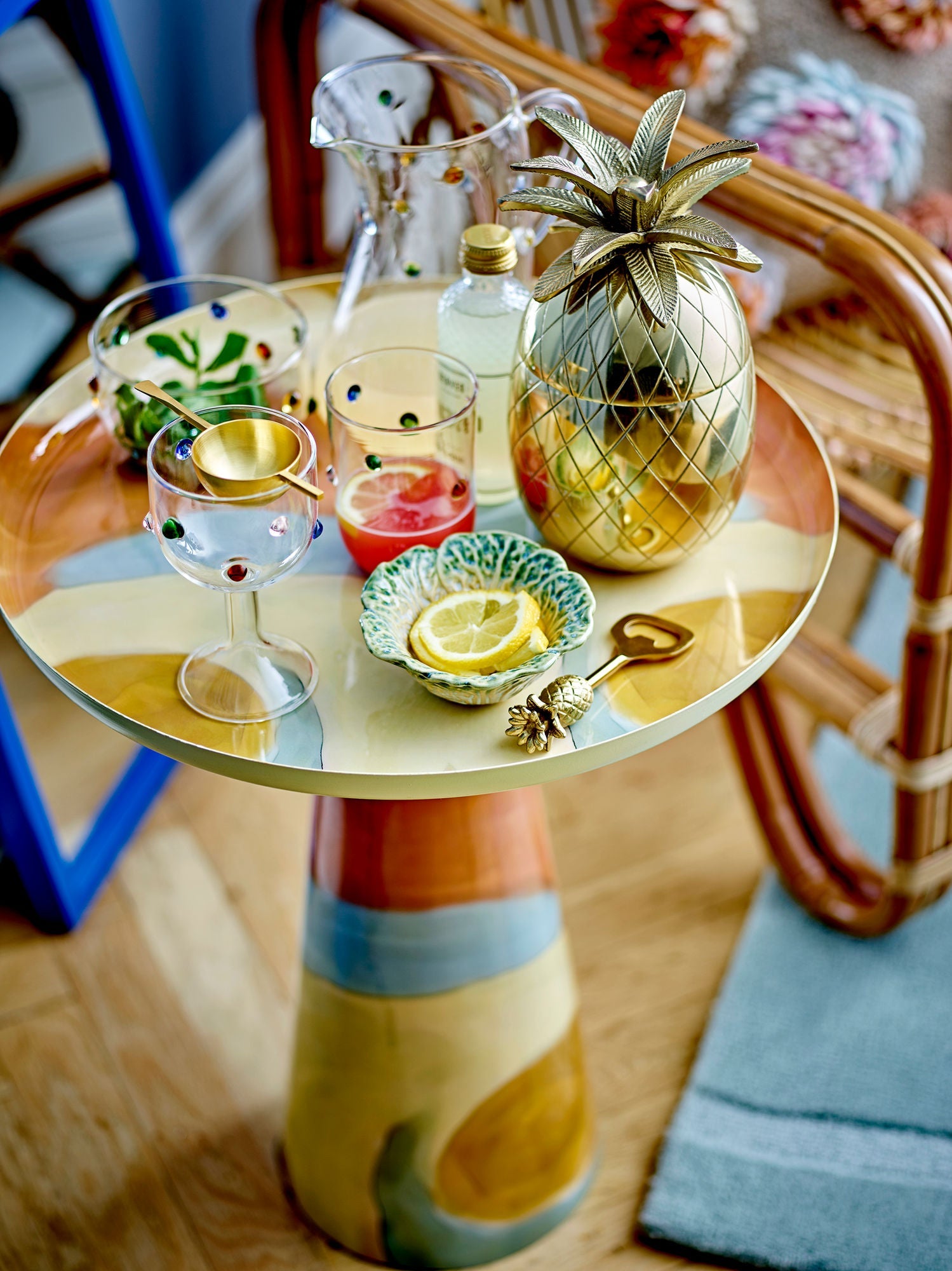 Bloomingville Brooke Side Table, Yellow, Metal