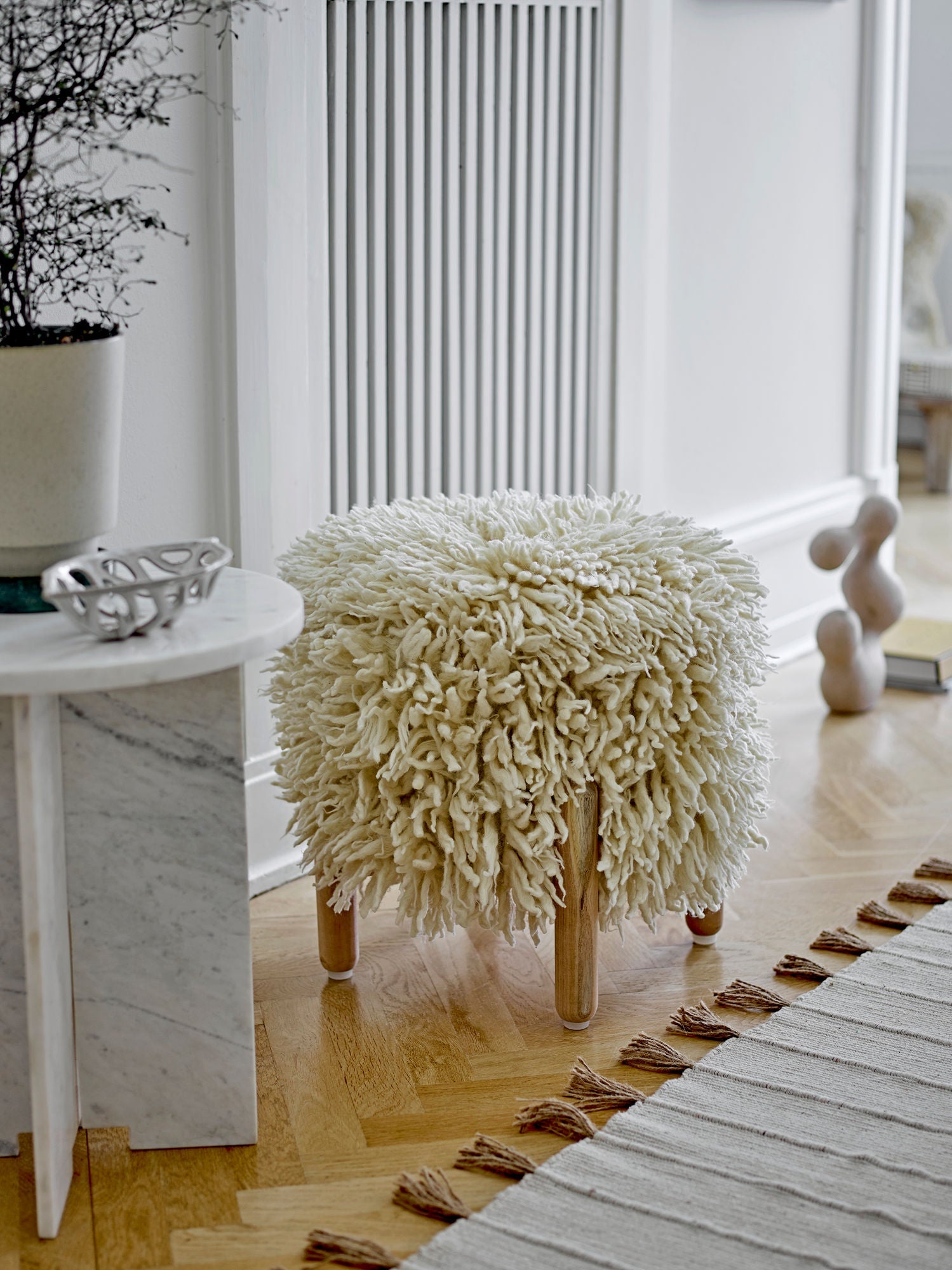 Bloomingville Lomba Stool, Nature, Wool