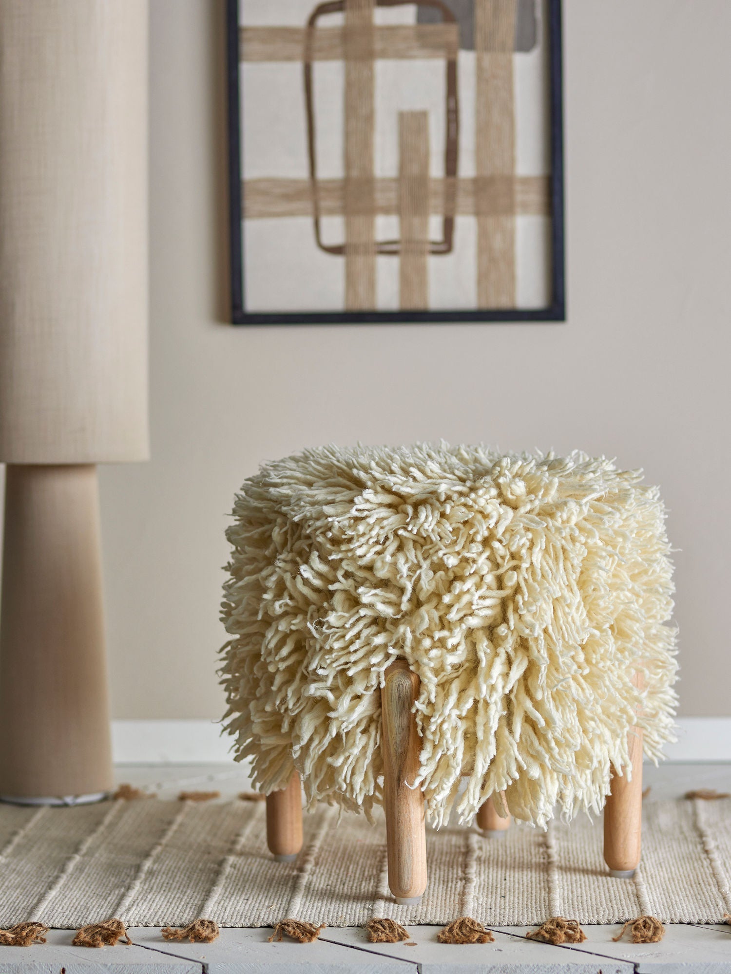 Bloomingville Lomba Stool, Nature, Wool