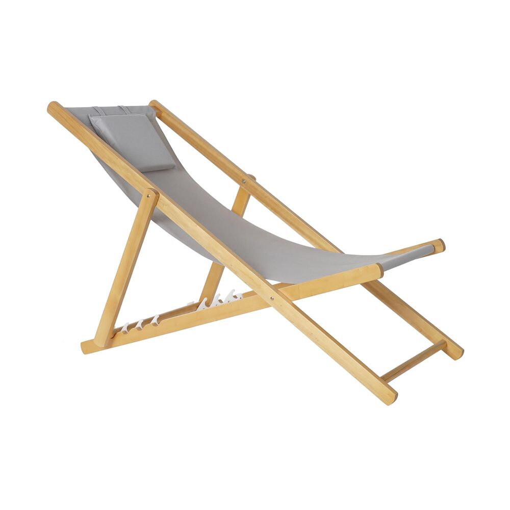 Sun-lounger DKD Home Decor Grey 77 cm 57,5 x 113 x 77 cm Natural (57,5