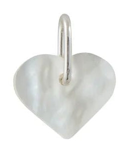 Design Letters Pearl Heart Charm, Silver