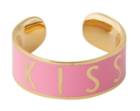 Design Letters Big Word Candy Ring, Kiss/Pink