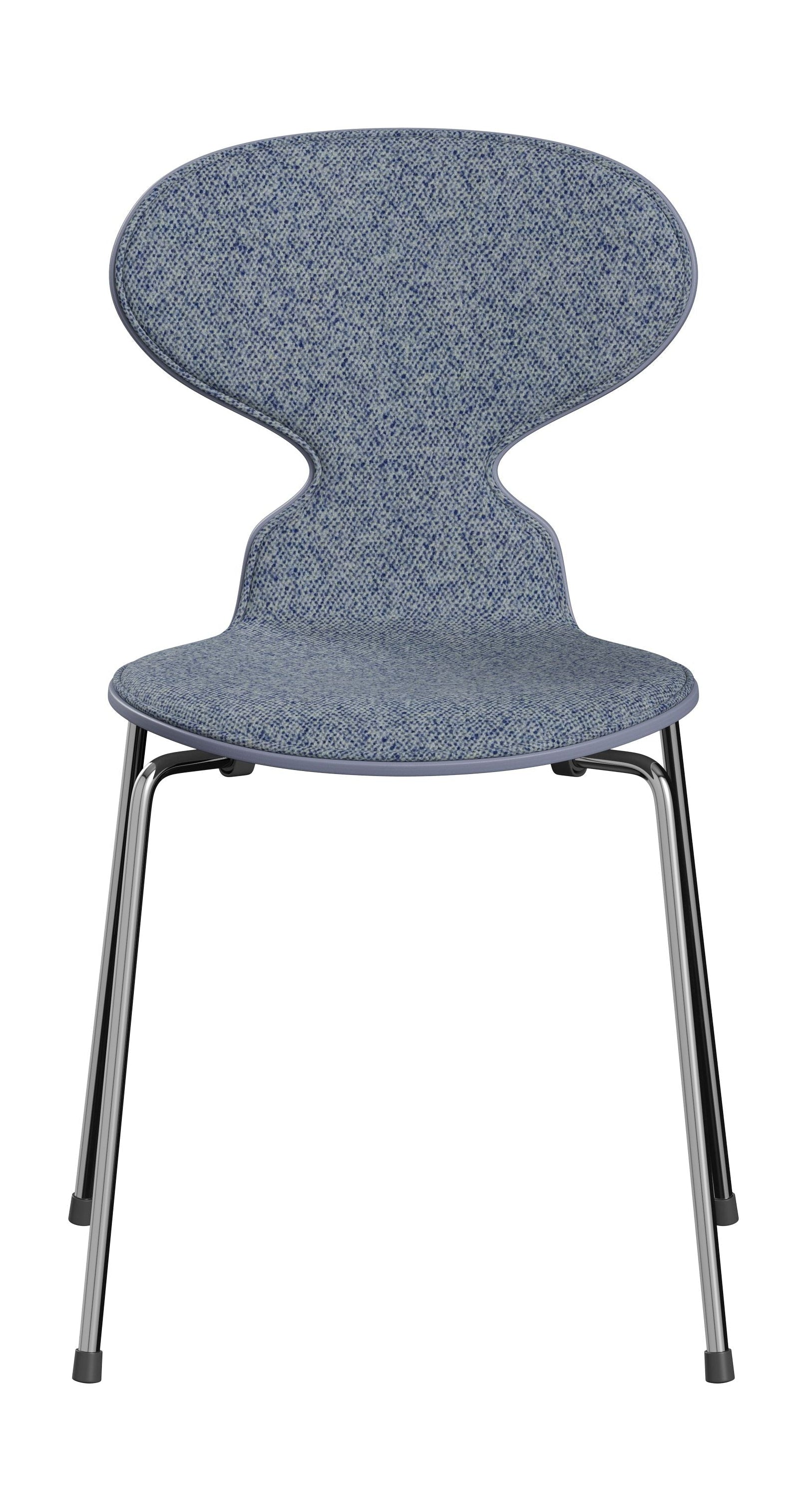 Fritz Hansen 3101 Antstoel voorste bekleding, schaal: gekleurd fineer lavendel blauw, bekleding: vanir textiellichtblauw, basis: staal/chroom
