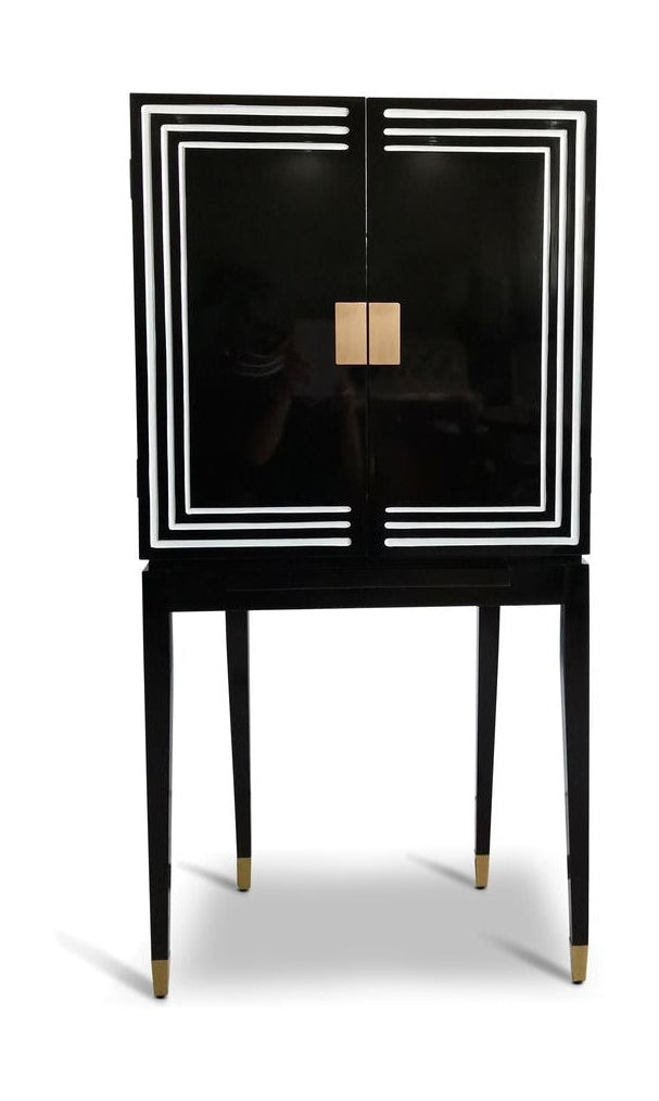 Authentic Models Art Deco Liquor Cabinet Zwart Wit