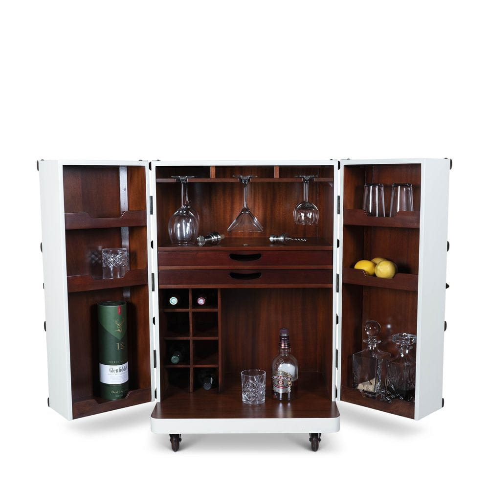 Authentic Models Polo Club Reisekoffer Cabinet Bar, Off White