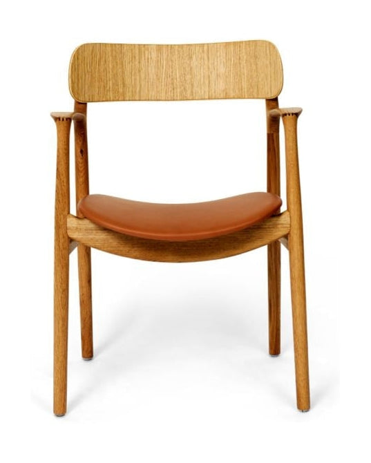 Bent Hansen Asger Chair Polsters -stoel, olie -eiken/whisky Ranchero leer