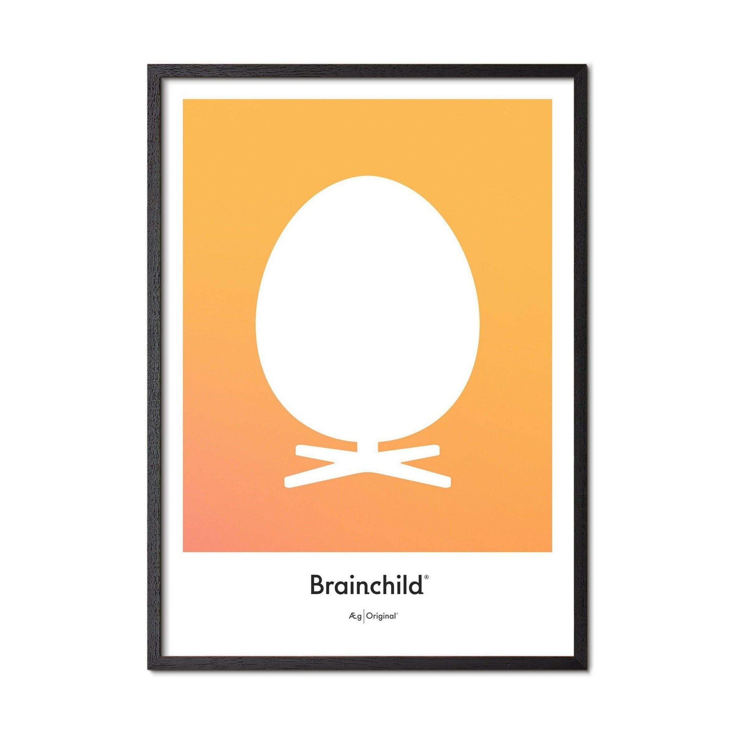 Brainchild Egg Design Icon Poster, Rahmen In Schwarz Lackiert Holz 30x40 Cm, Gelb