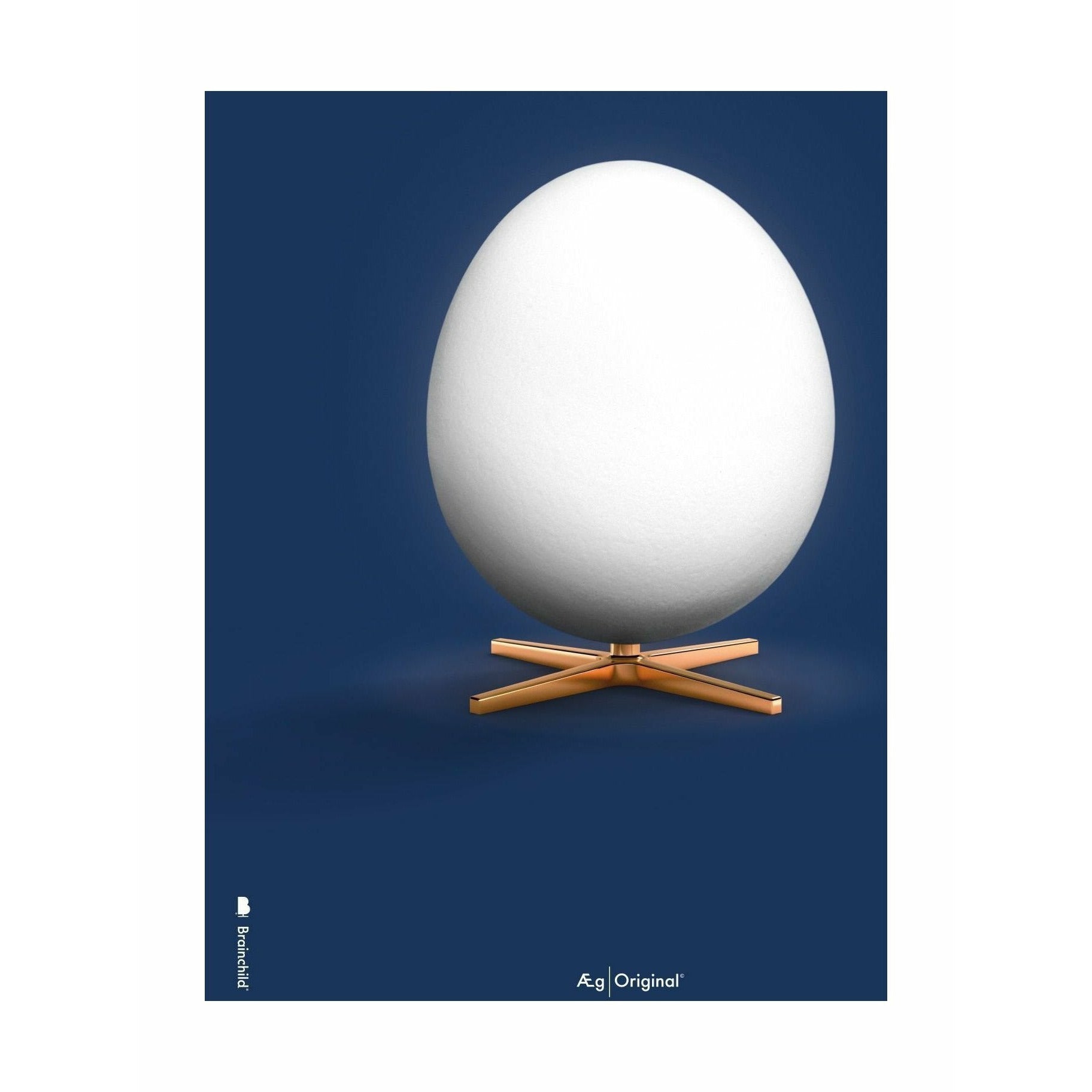 brainchild Egg Classic Poster zonder frame A5, donkerblauwe achtergrond