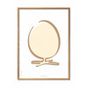 Brainchild Egg Line Poster, Frame Made Of Light Wood 50x70 Cm, White Background
