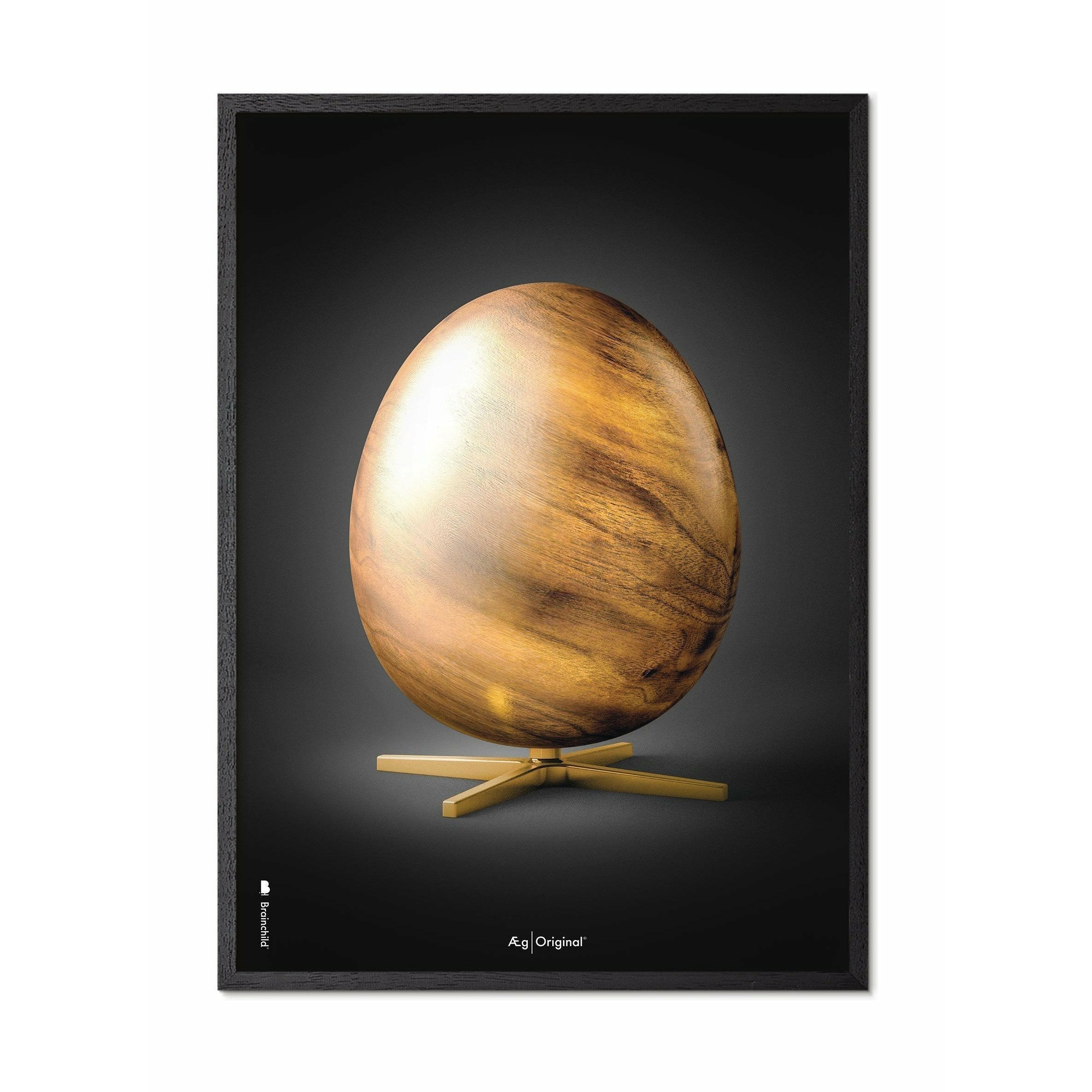 brainchild Eierfiguren Poster, frame gemaakt van zwart gelakt hout 30x40 cm, zwart