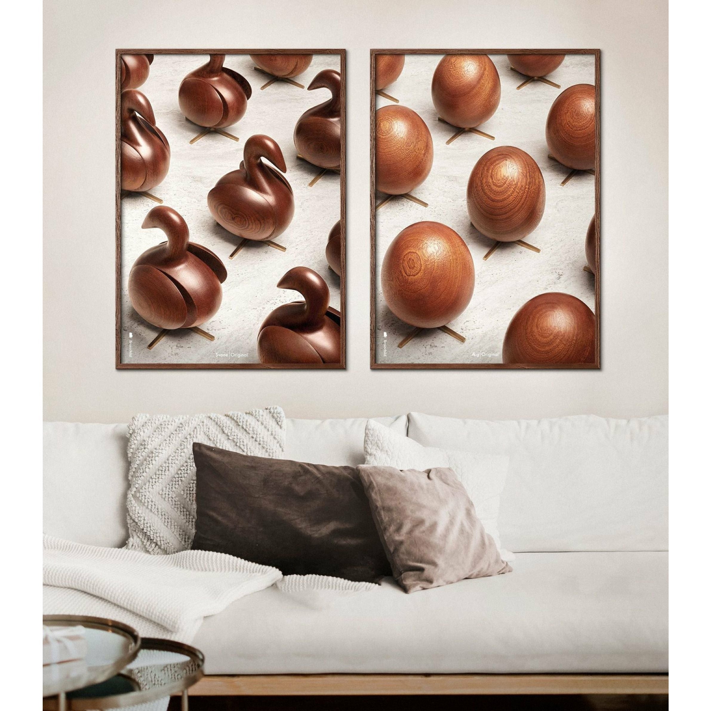 Brainchild Egg Parade Poster, Frame Made Of Light Wood, 50x70 Cm