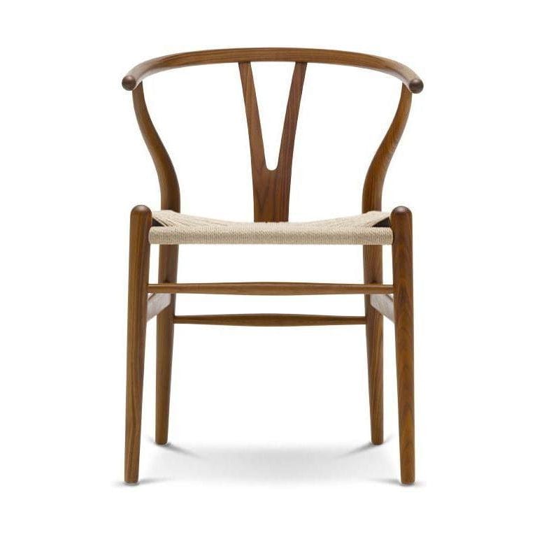 Carl Hansen Ch24 Wishbone Chair Natural Cord Lacquered Walnut