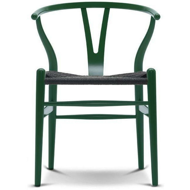 Carl Hansen Ch24 Y Chair Chair Black Paper Cord, Beech/Grass Green