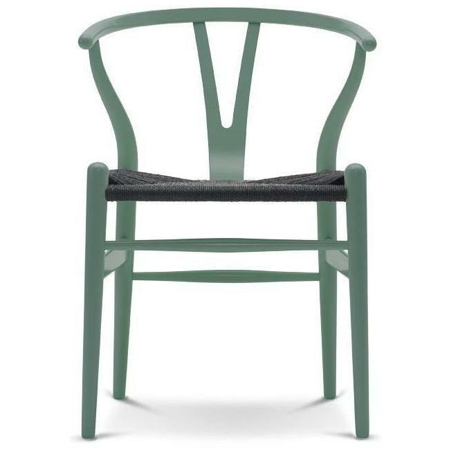 Carl Hansen Ch24 Y Chair Chair Black Paper Cord, Beech/Petrol Green