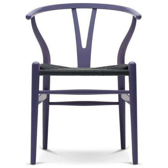 Carl Hansen Ch24 Y Chair Chair Black Paper Cord, Beech/Purple Blue