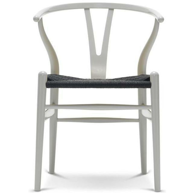 Carl Hansen Ch24 Y Chair Chair Black Paper Cord, Beech/Silver Gray