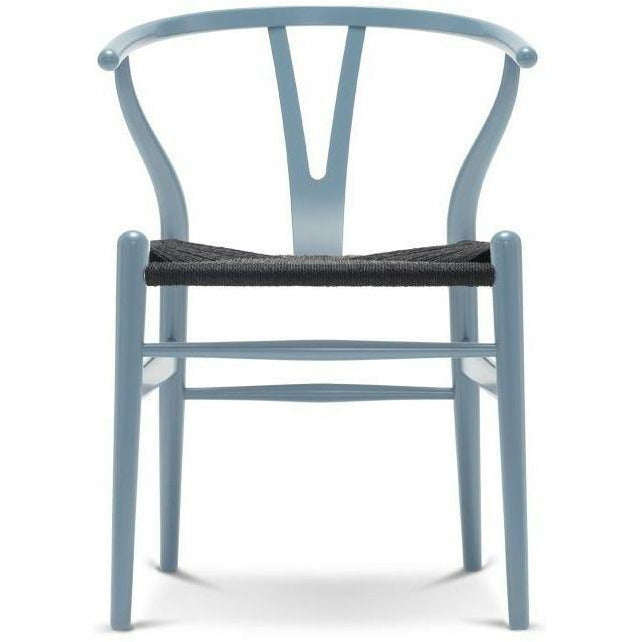 Carl Hansen Ch24 Y Chair Chair Black Paper Cord, Beech/Steel Blue