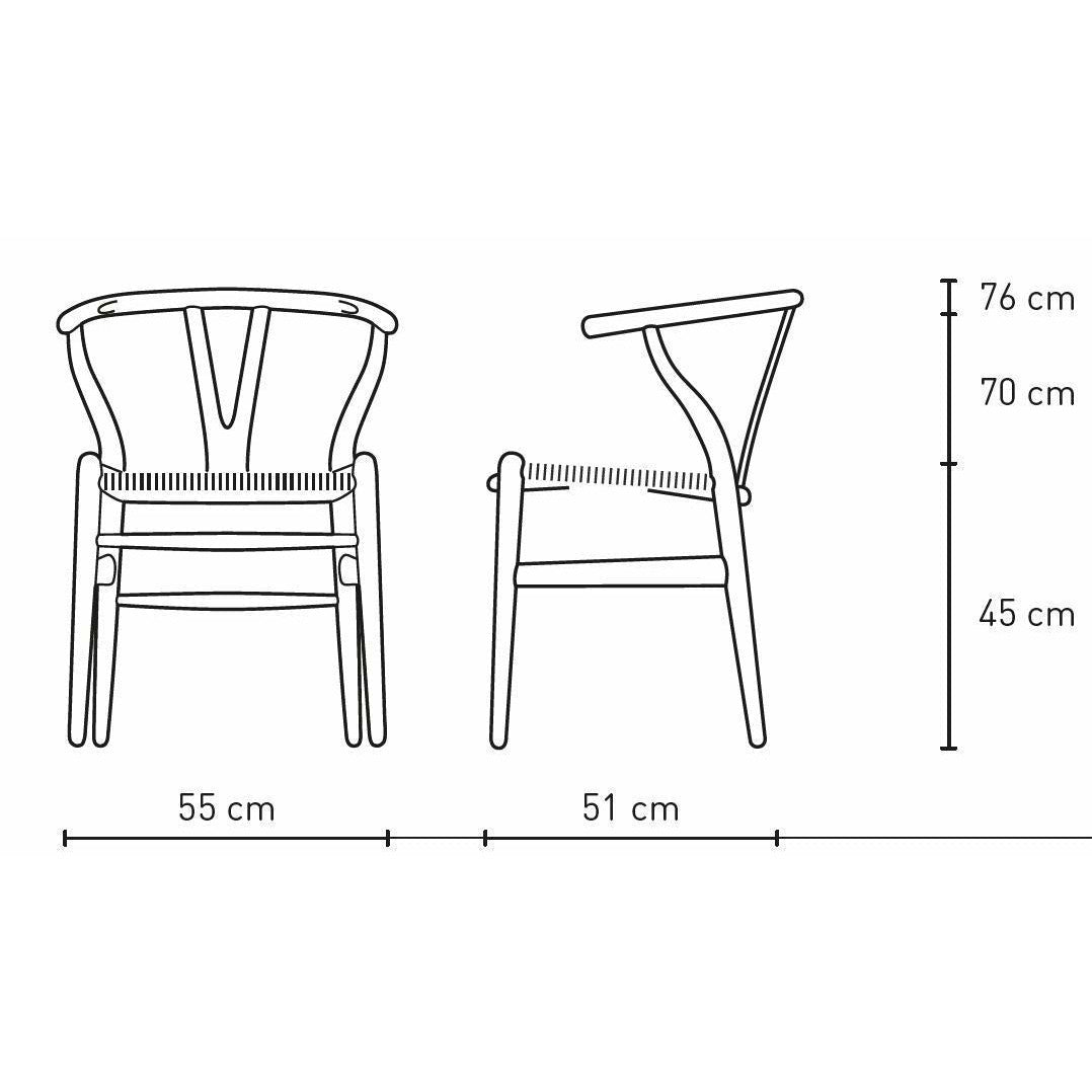 Carl Hansen CH24 Y Stuhl Stuhl Schwarzpapierkabel, Buchen/Vanille weiß