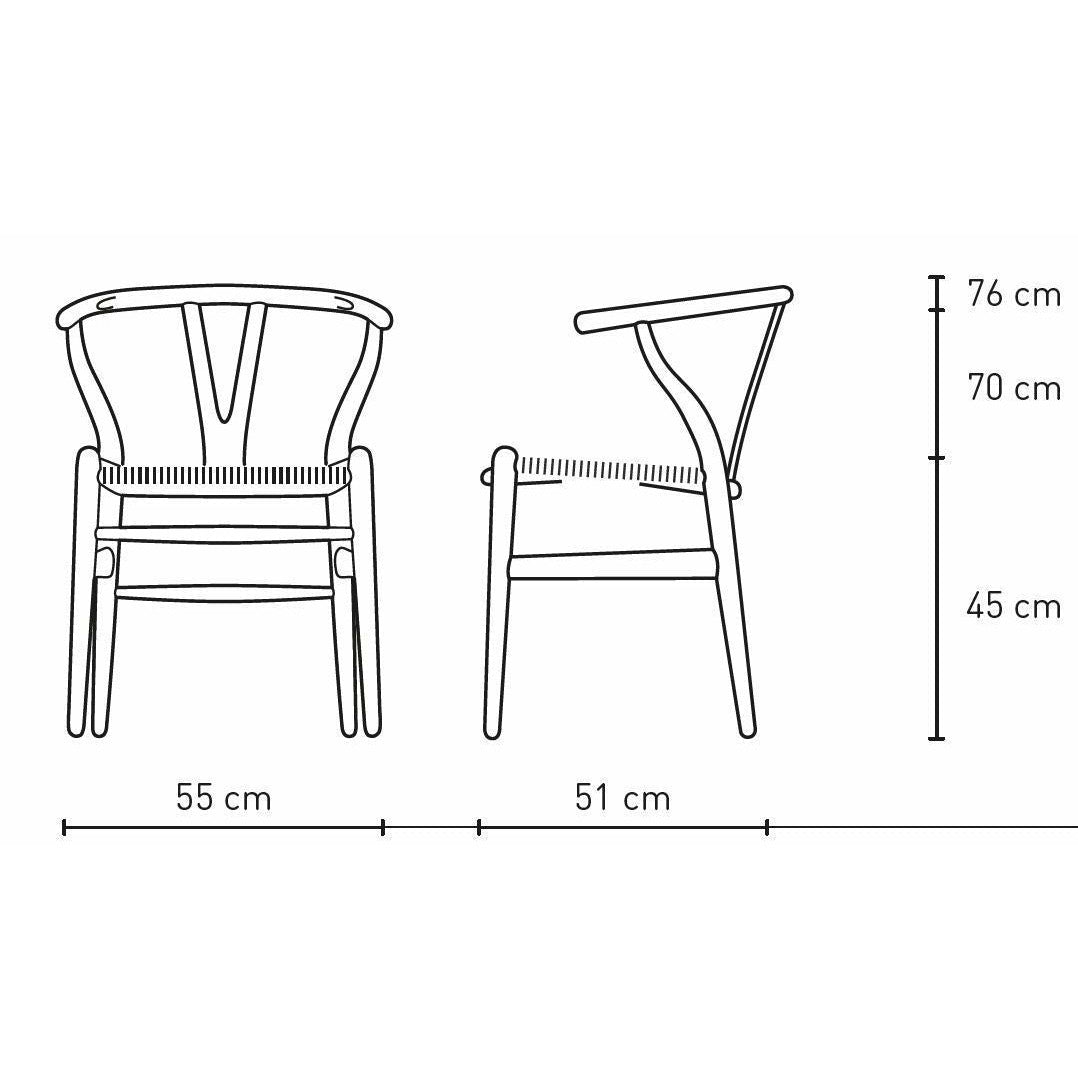 Carl Hansen CH24 Wishbone Stuhl Schwarzpapierkabel, lackierte Eiche