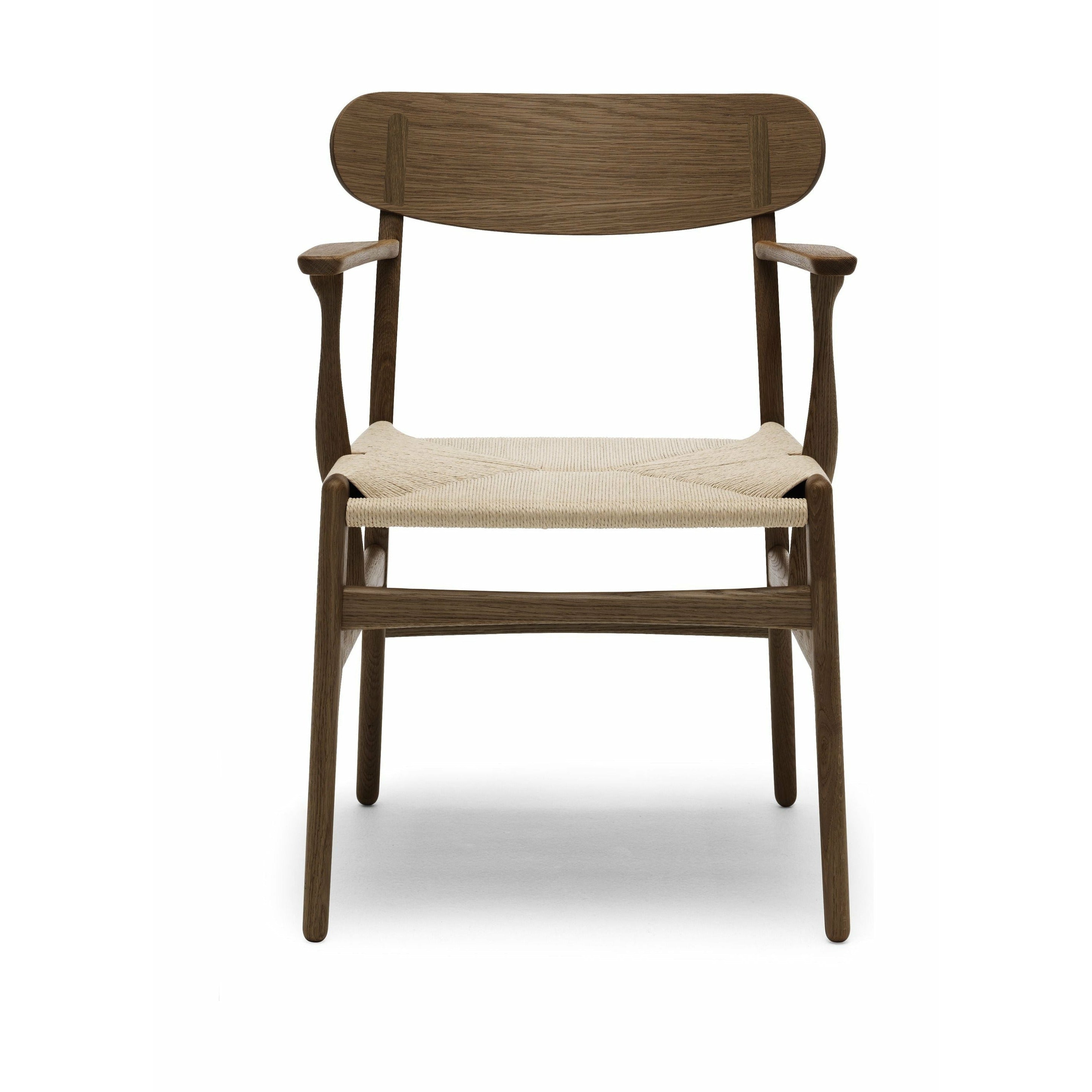 Carl Hansen Ch26 Chair Oak Smoke Colored Oil/Arm And Back: Oak/Cap: Oak, Natural Cord