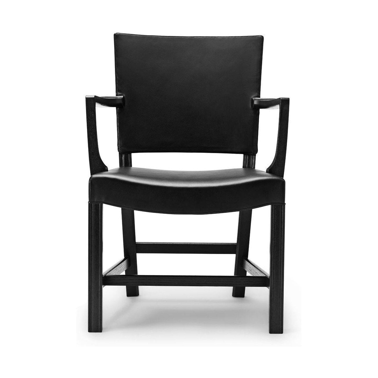 Carl Hansen KK37581 großer roter Sessel, schwarzer Eiche/schwarzes Leder