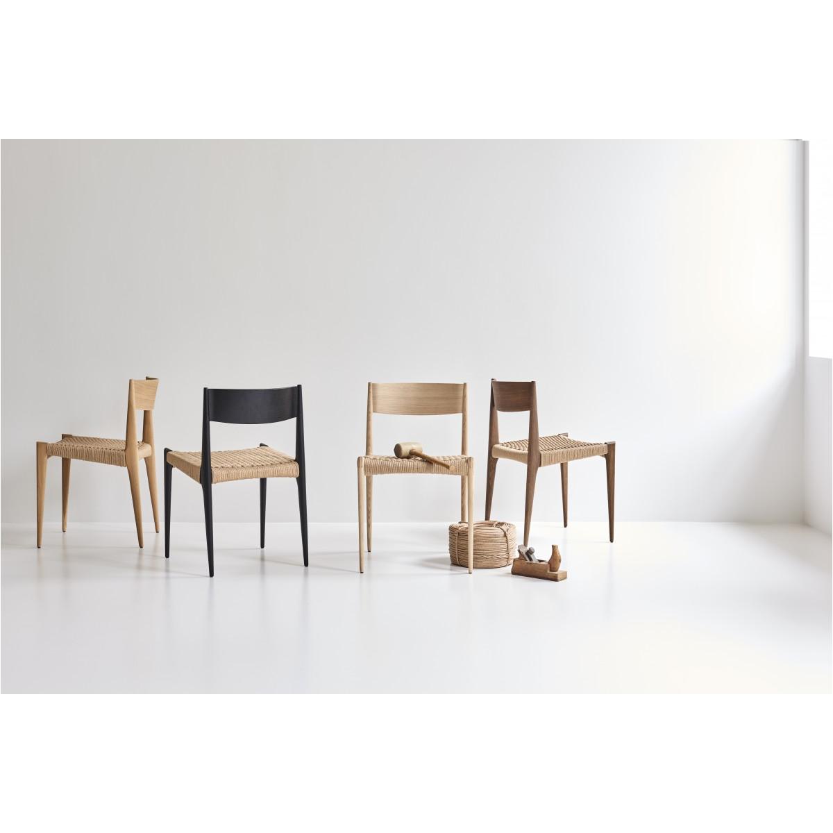 Dk3 Pia Dining Chair Oak Lacquered, Black
