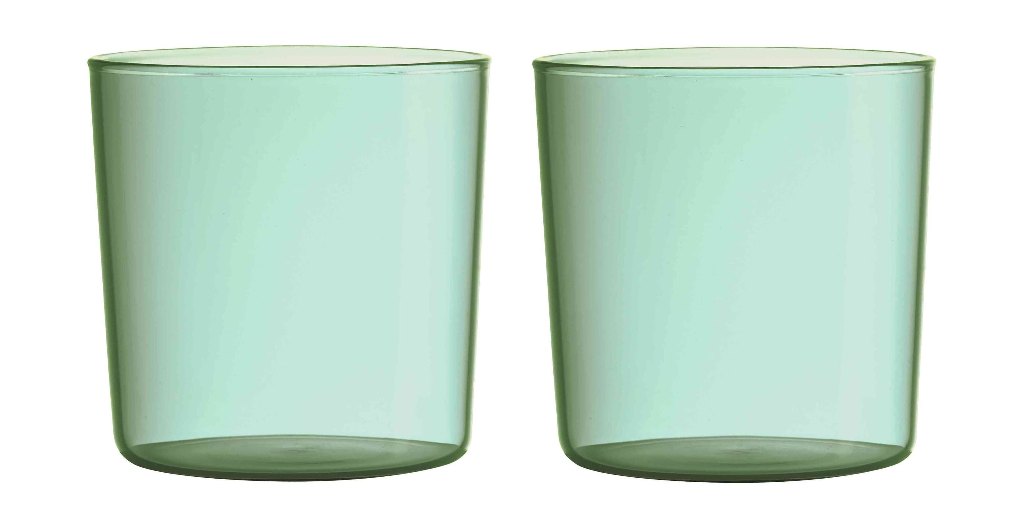 Design Letters Kinder farbige Öko -Trinkglas Set 2, grün