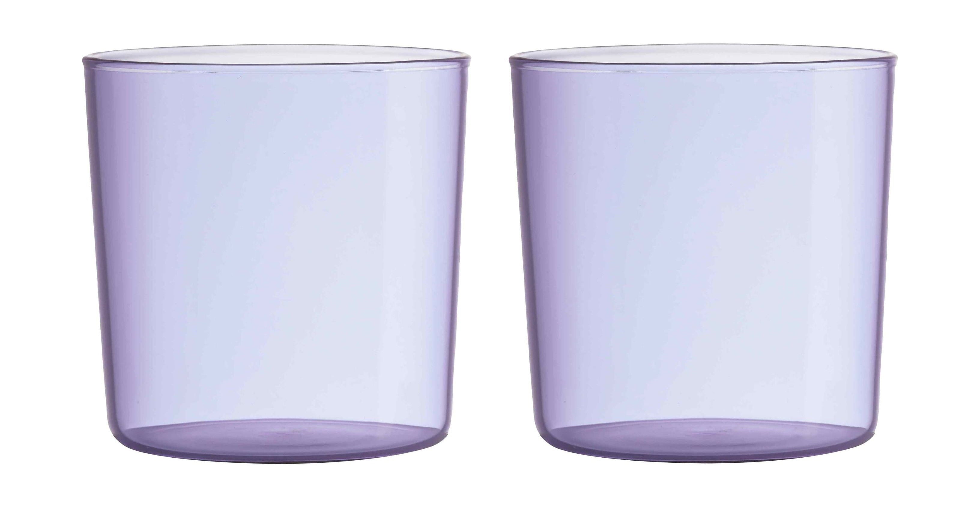 Design Letters Kids Colored Eco Drinking Glass Set Of 2, Purple