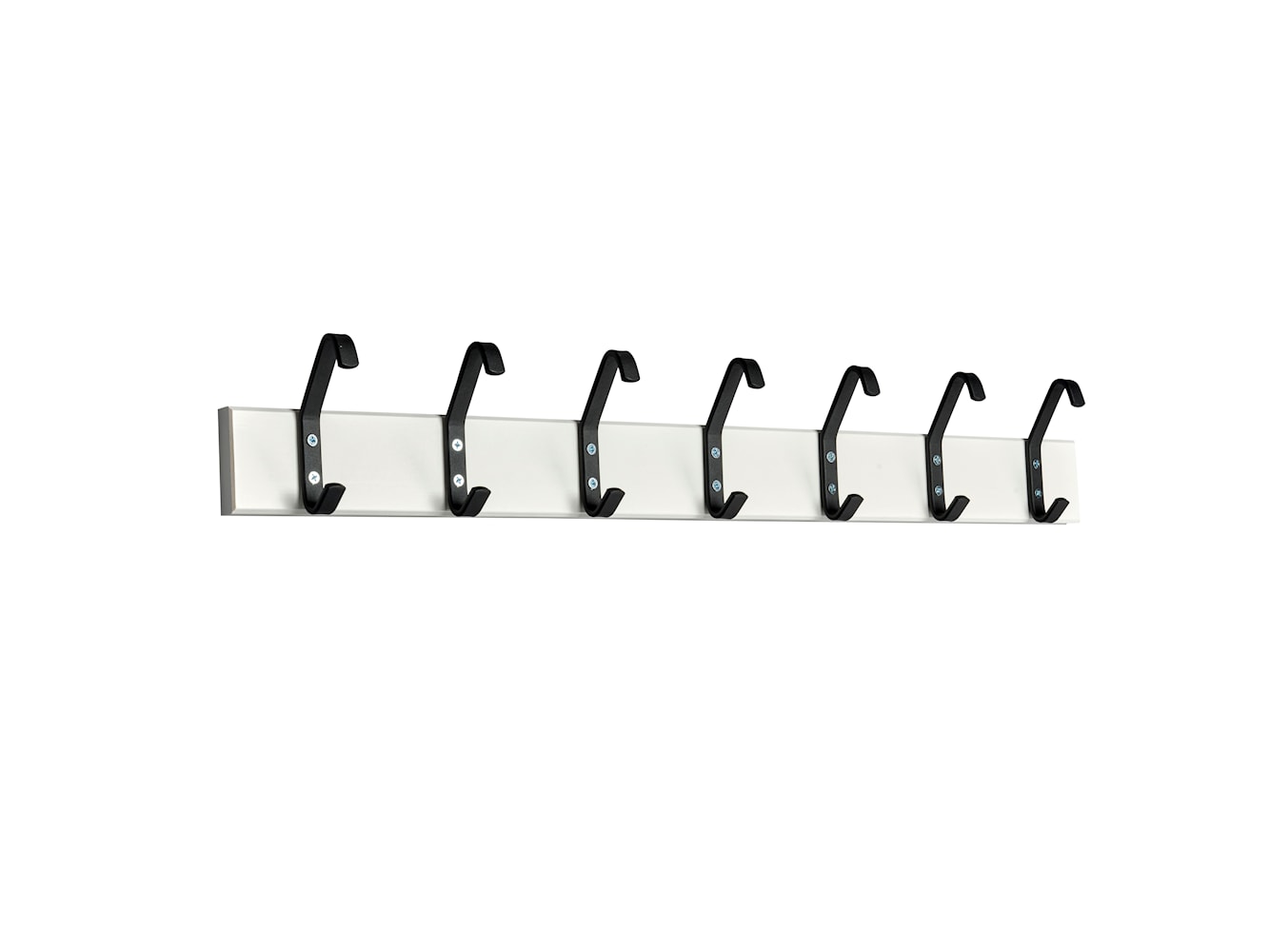 Essem Design Hook strip 2 haak strip berken 45 cm, wit/zwart