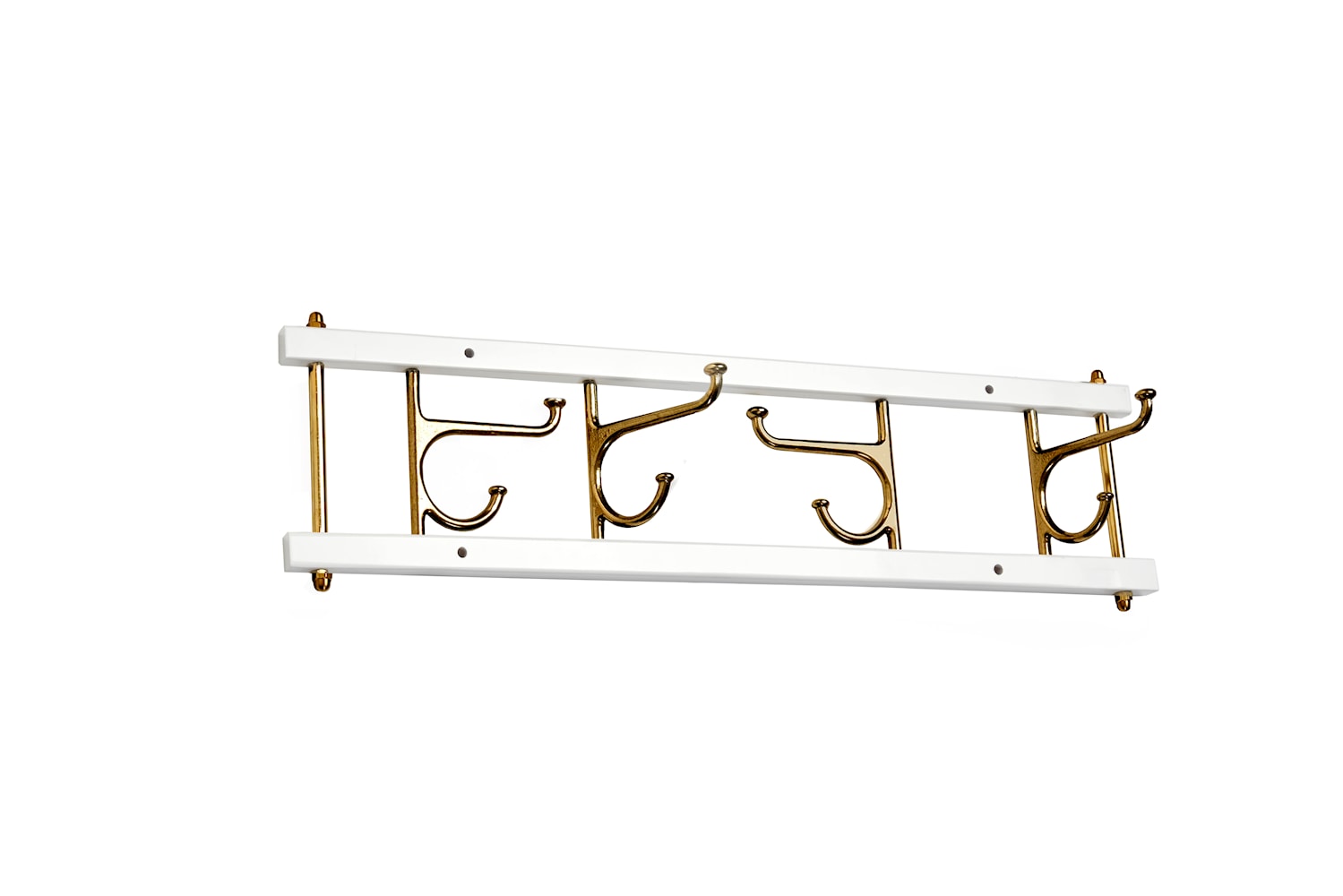 Essem Design Maxi 4 Decorative Hook Strip, White/Brass