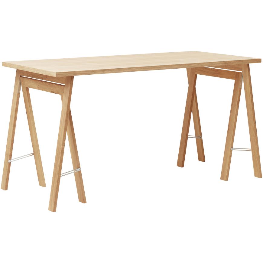 Form & Refine Lineair tafelblad 125x68 cm. Wit geoliede eik